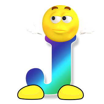 Confused Letter J Emoji PNG Image