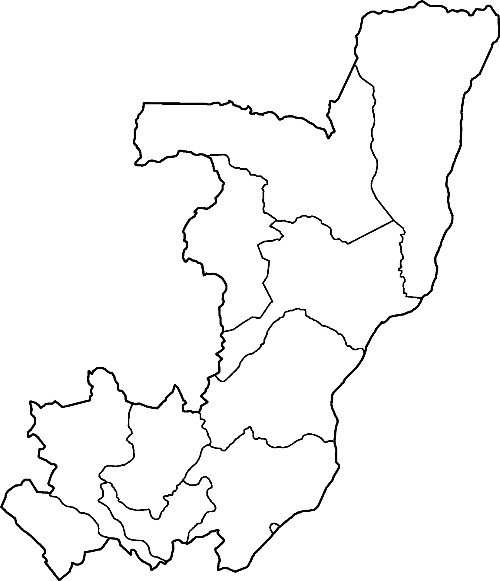 Congo Basin Outline Map PNG Image