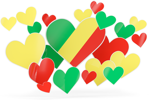 Congo Flag Heart Celebration PNG Image