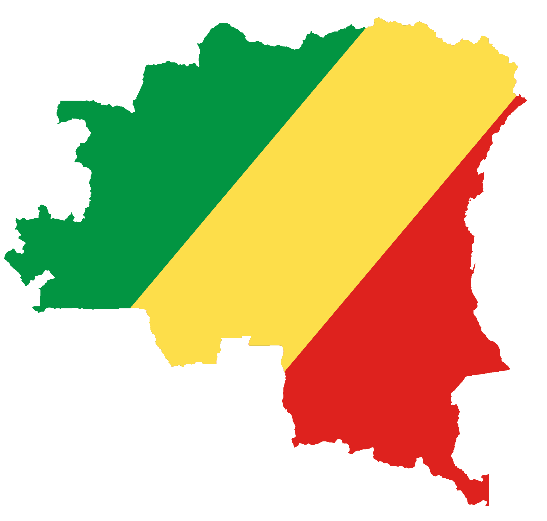 Congo Flag Map PNG Image