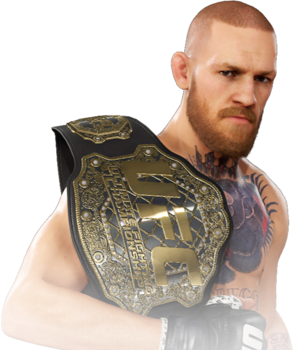 Conor Mc Gregor Championship Belt Pose PNG Image