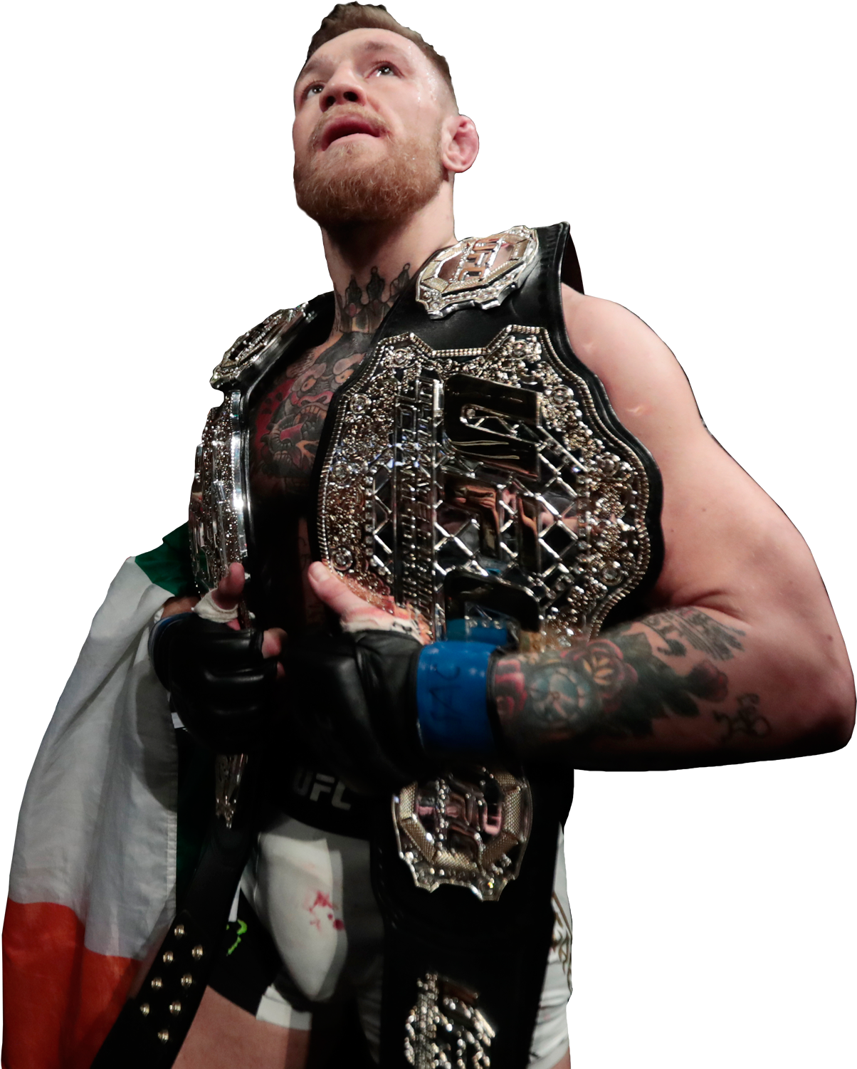 Conor Mc Gregor U F C Champion Pose PNG Image