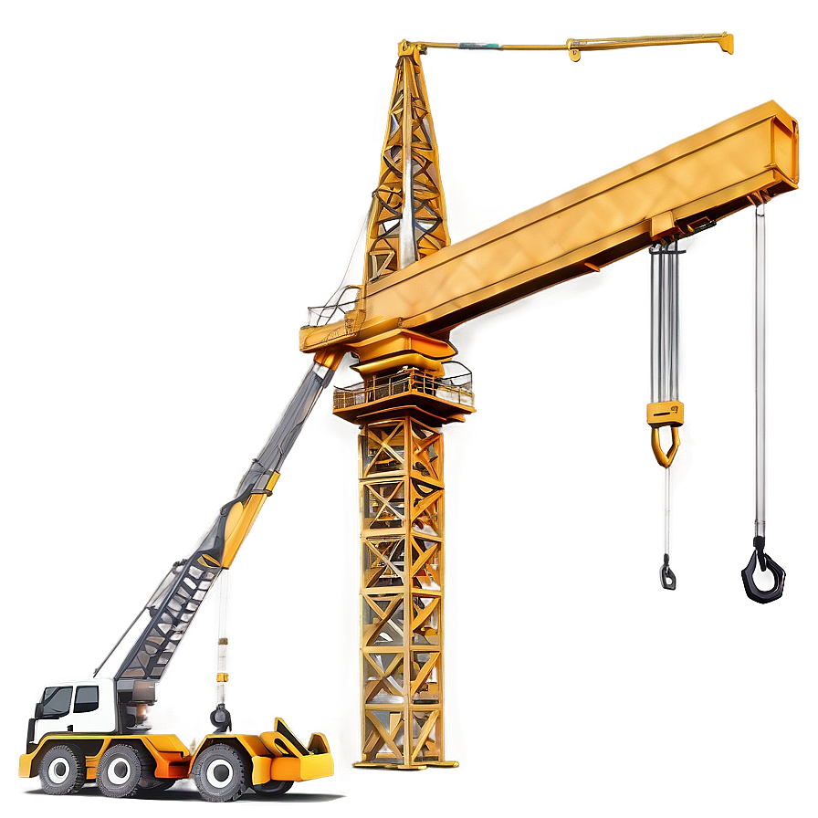 Construction Site Crane Sunset Png Osc28 PNG Image