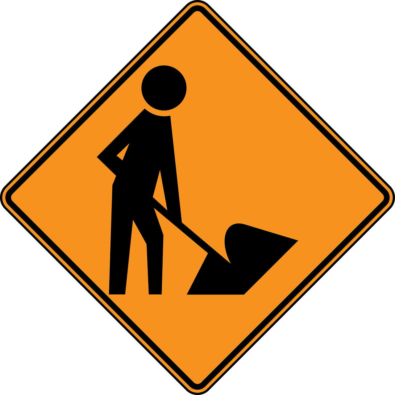 Construction Work Sign Graphic PNG Image