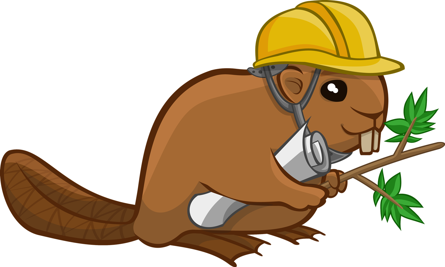 Construction Worker Squirrel Cartoon PNG Image