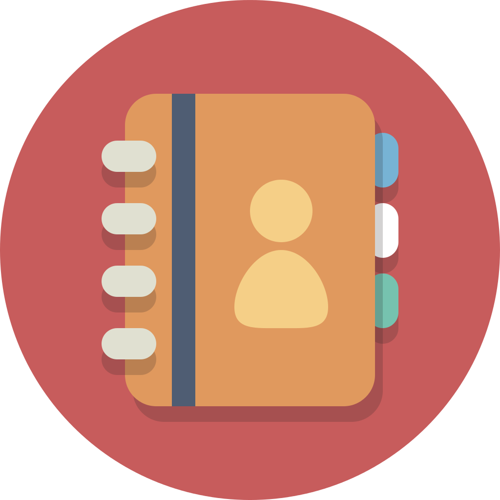 Contact Book Icon Flat Design PNG Image