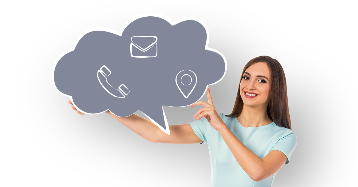 Contact Options Cloud Sign Woman PNG Image