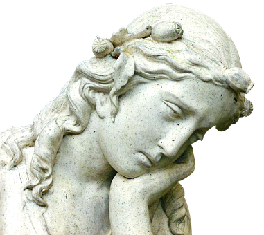 Contemplative Angel Statue PNG Image