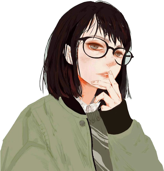 Contemplative Anime Characterwith Bangs PNG Image