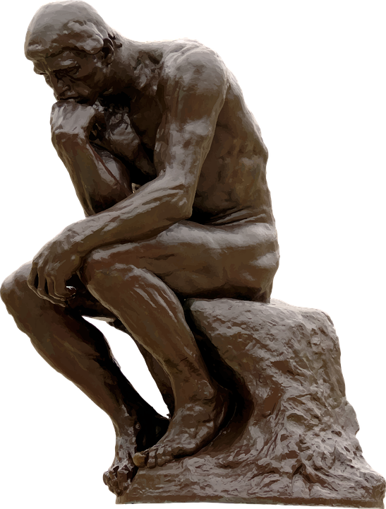 Contemplative Figure Sculpture PNG Image