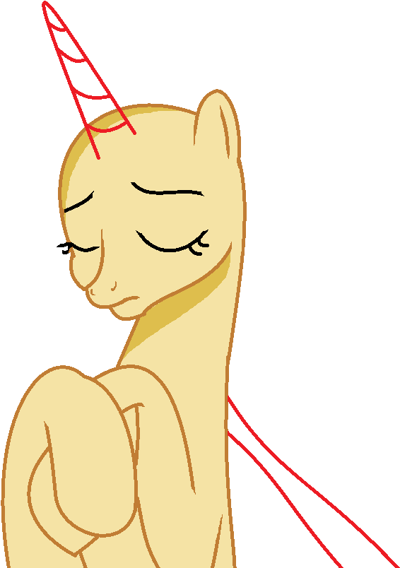 Contemplative Unicorn M L P Base PNG Image