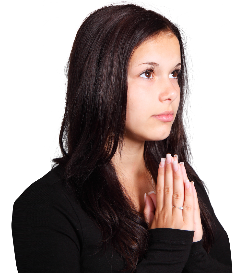 Contemplative Young Woman PNG Image