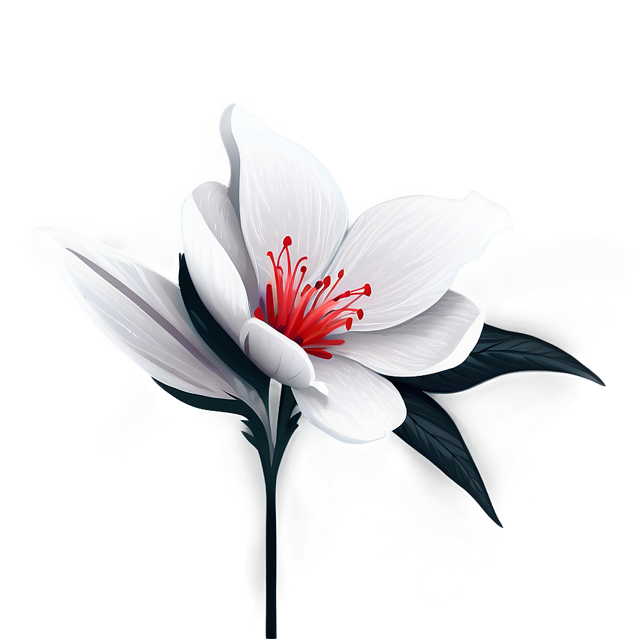 Contemporary Black White Flowers Png Cfa51 PNG Image