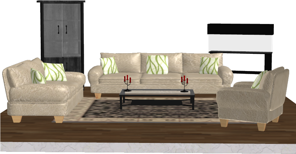 Contemporary Living Room Setup PNG Image