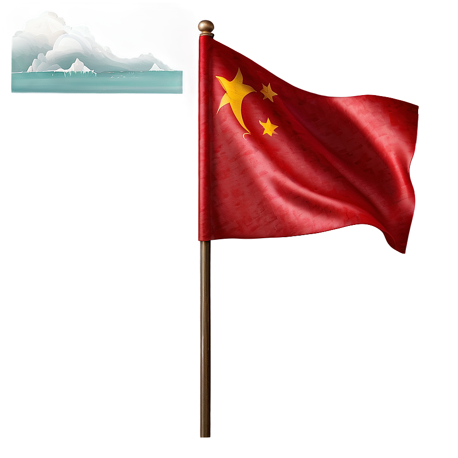 Contemporary Red Flag Style Png Tap PNG Image