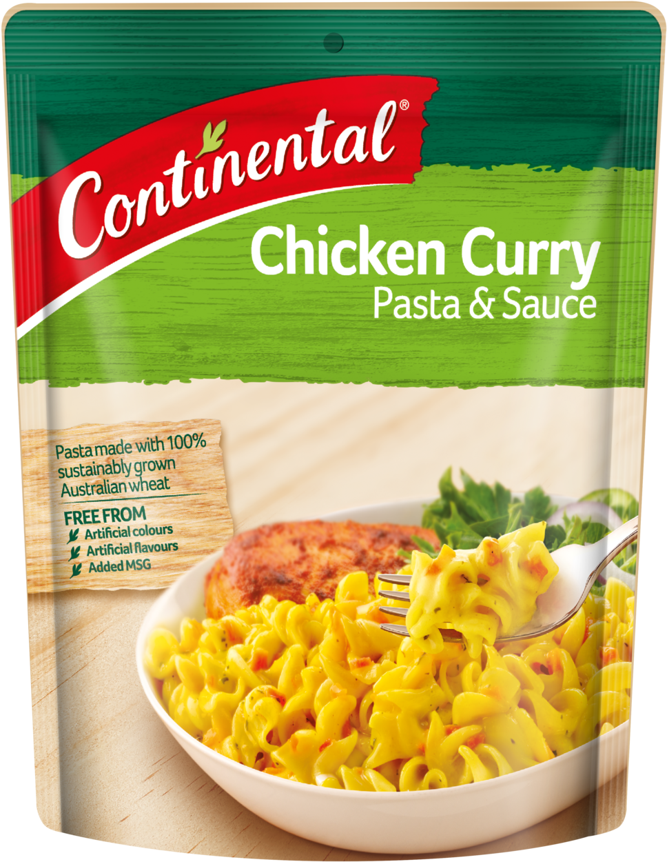 Continental Chicken Curry Pasta Packet PNG Image