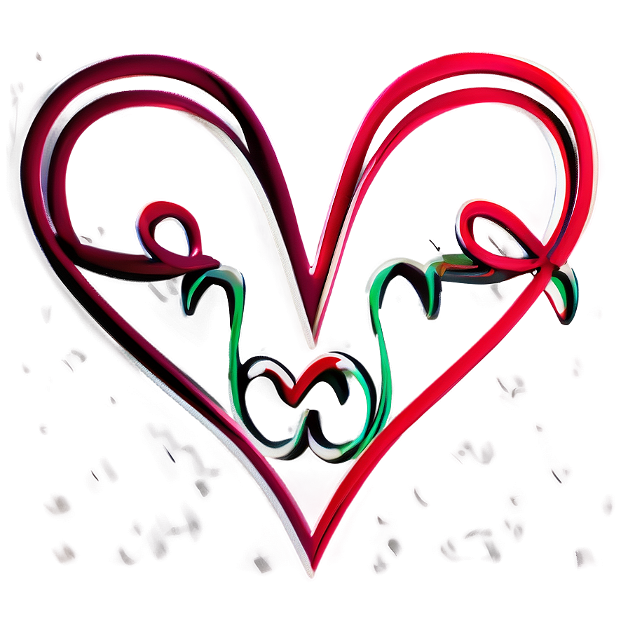 Continuous Heart Line Design Png Aat PNG Image