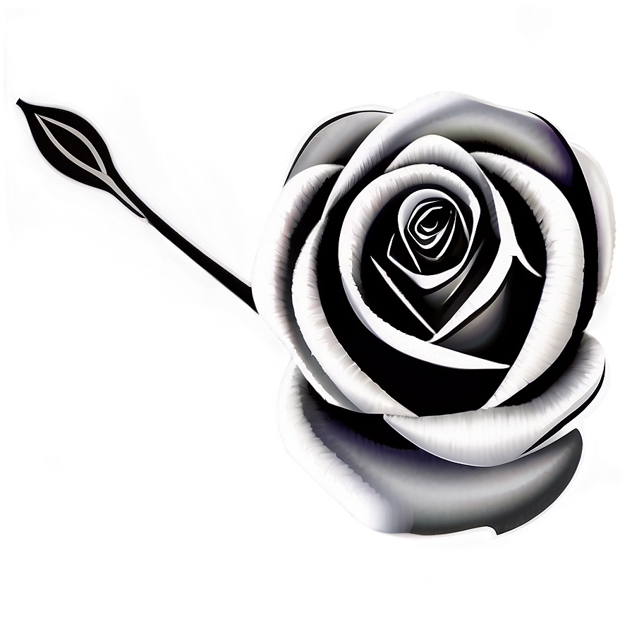 Contoured Rose Black And White Png 33 PNG Image