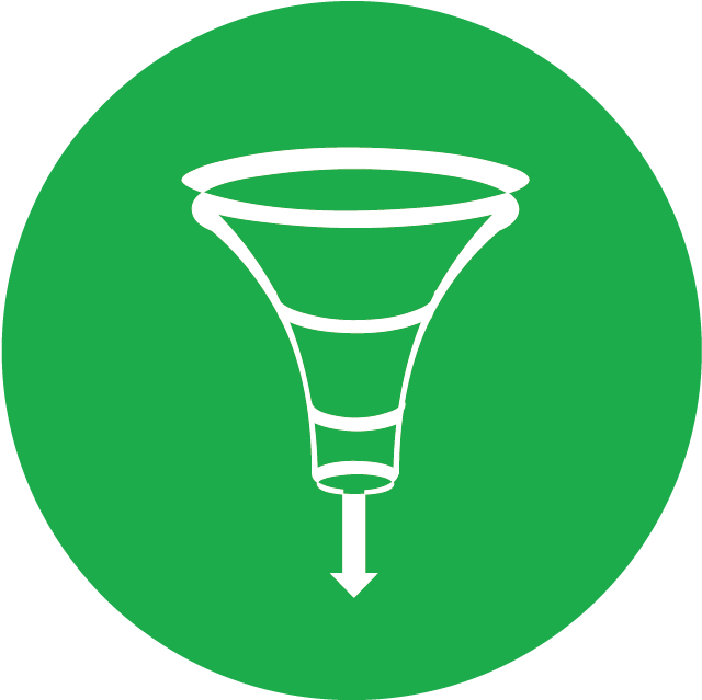 Conversion Funnel Icon Green Background PNG Image