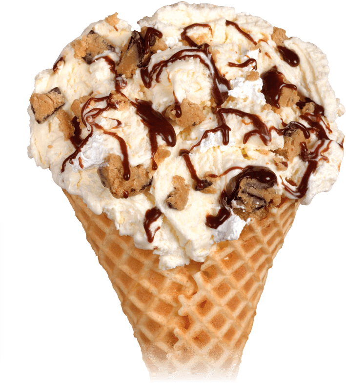 Cookie Dough Ice Cream Cone PNG Image