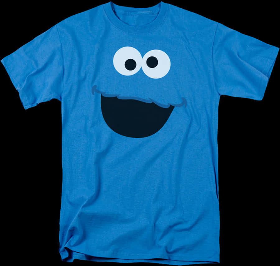 Cookie Monster Face T Shirt Design PNG Image