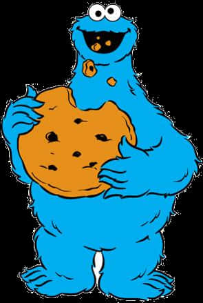 Cookie_ Monster_ Holding_ Cookie PNG Image