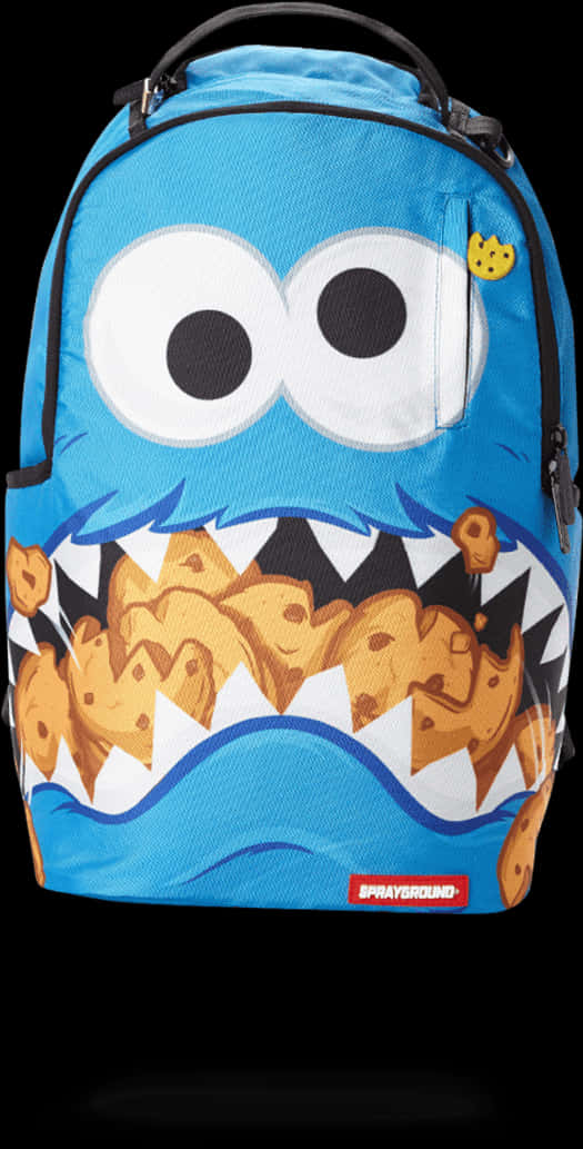 Cookie Monster Themed Backpack PNG Image