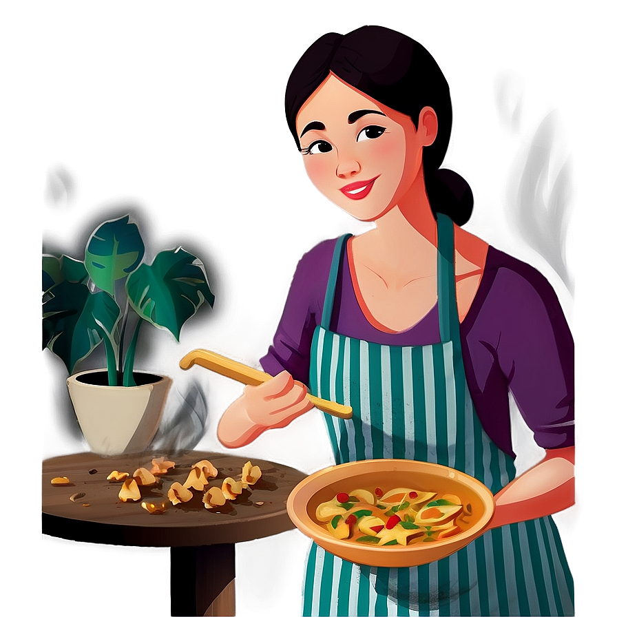 Cooking Mom Illustration Png Uob46 PNG Image