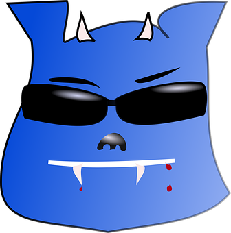 Cool Blue Devil Emoji PNG Image