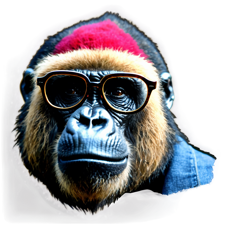 Cool Gorilla In Glasses Png Icf PNG Image