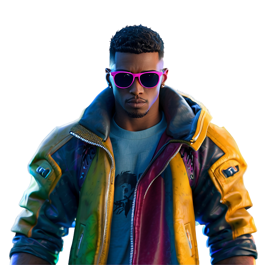 Cool Guy In Cyberpunk Style Png Xxi70 PNG Image