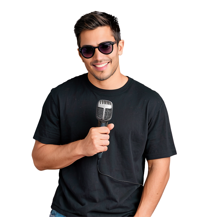 Cool Guy With A Microphone Png Aik26 PNG Image