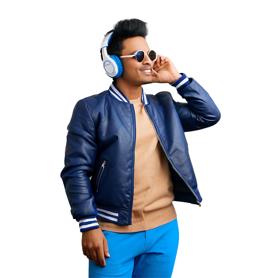 Cool Guy With Headphones Png Ipy PNG Image