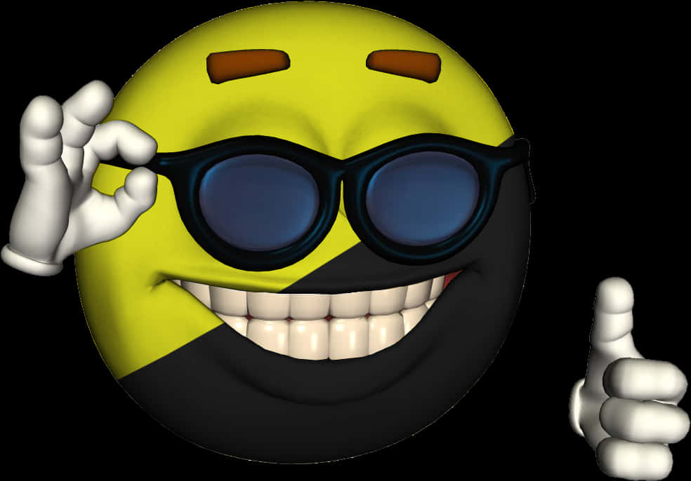 Cool Laughing Emojiwith Sunglasses PNG Image