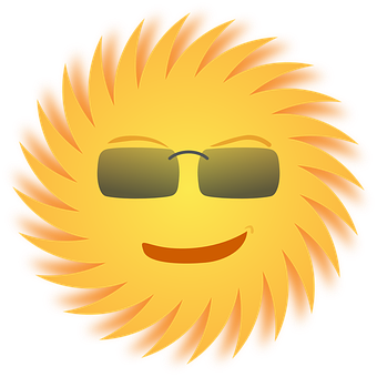 Cool Sun Emoji Illustration PNG Image