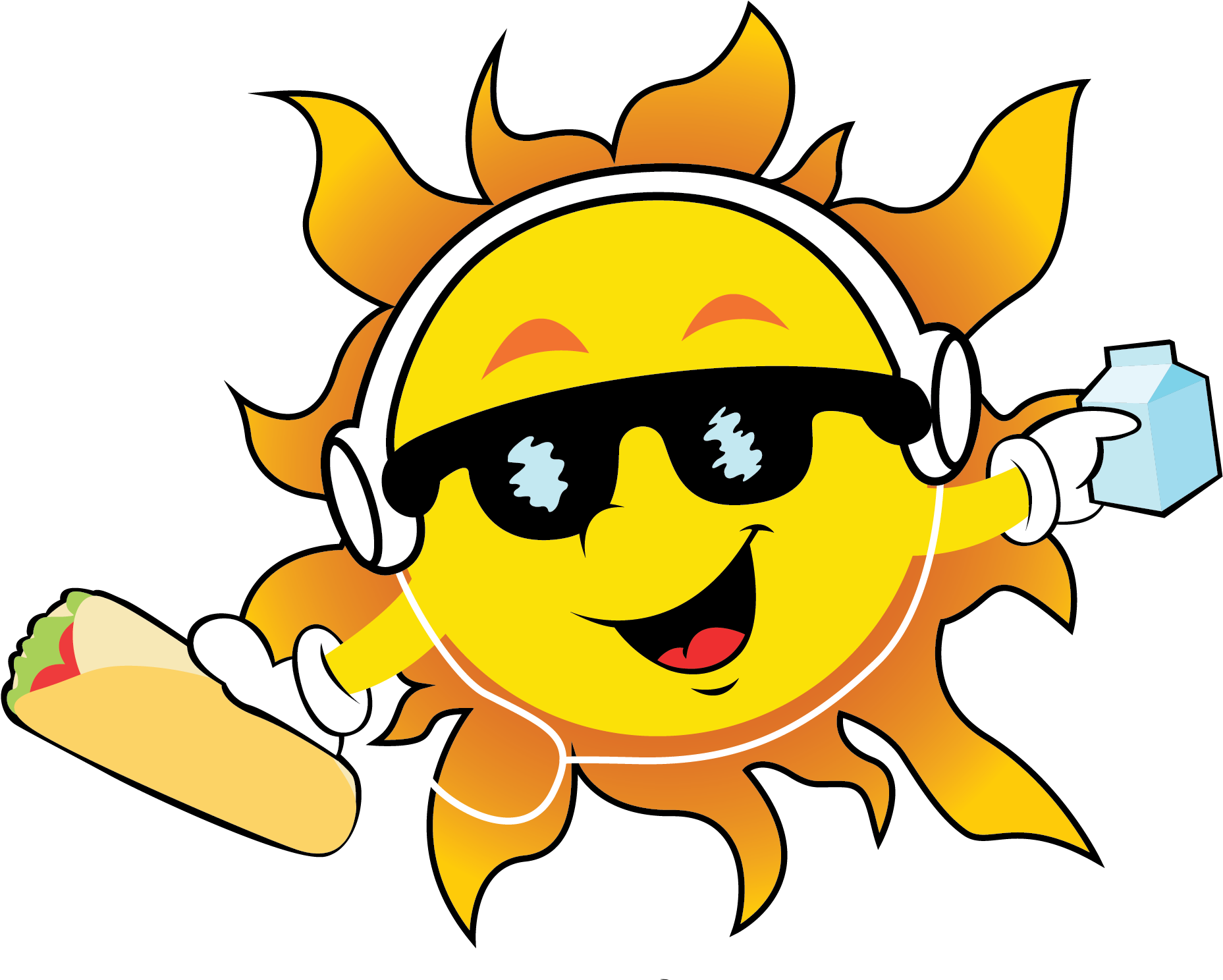 Cool Sun Enjoying Summer Clipart PNG Image