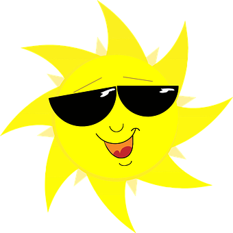 Cool Sunglasses Sun Cartoon PNG Image