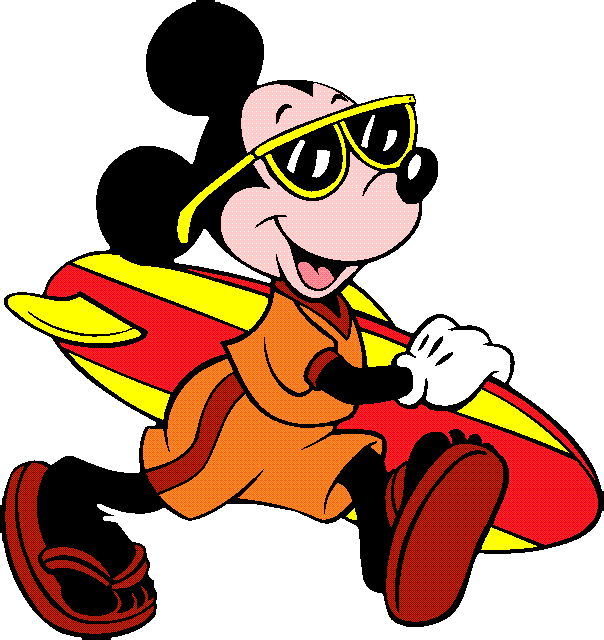 Cool Surfing Mickey Mouse PNG Image