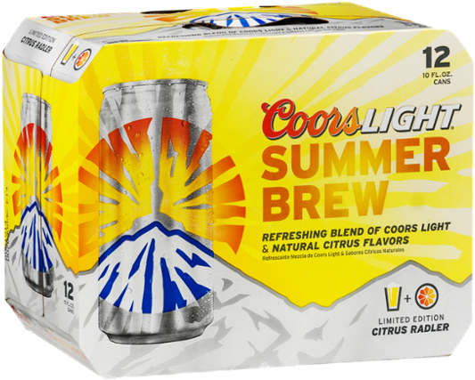 Coors Light Summer Brew Citrus Flavored Beer Pack PNG Image