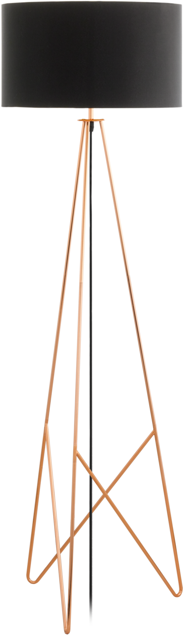 Copper Finish Tripod Floor Lamp PNG Image