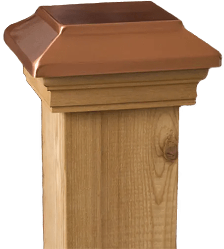 Copper Post Cap Wooden Column PNG Image