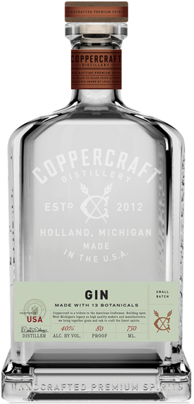 Coppercraft Distillery Gin Bottle PNG Image