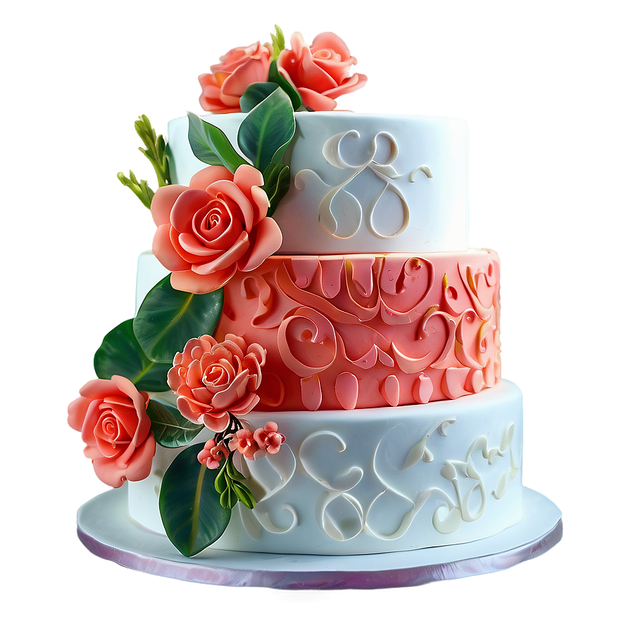 Coral Charm Wedding Cake Png 06122024 PNG Image