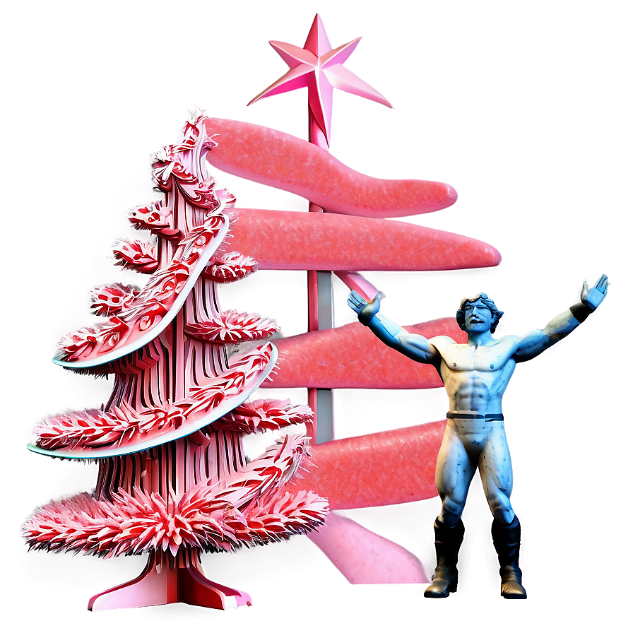 Coral Pink Christmas Tree Png Yyl86 PNG Image