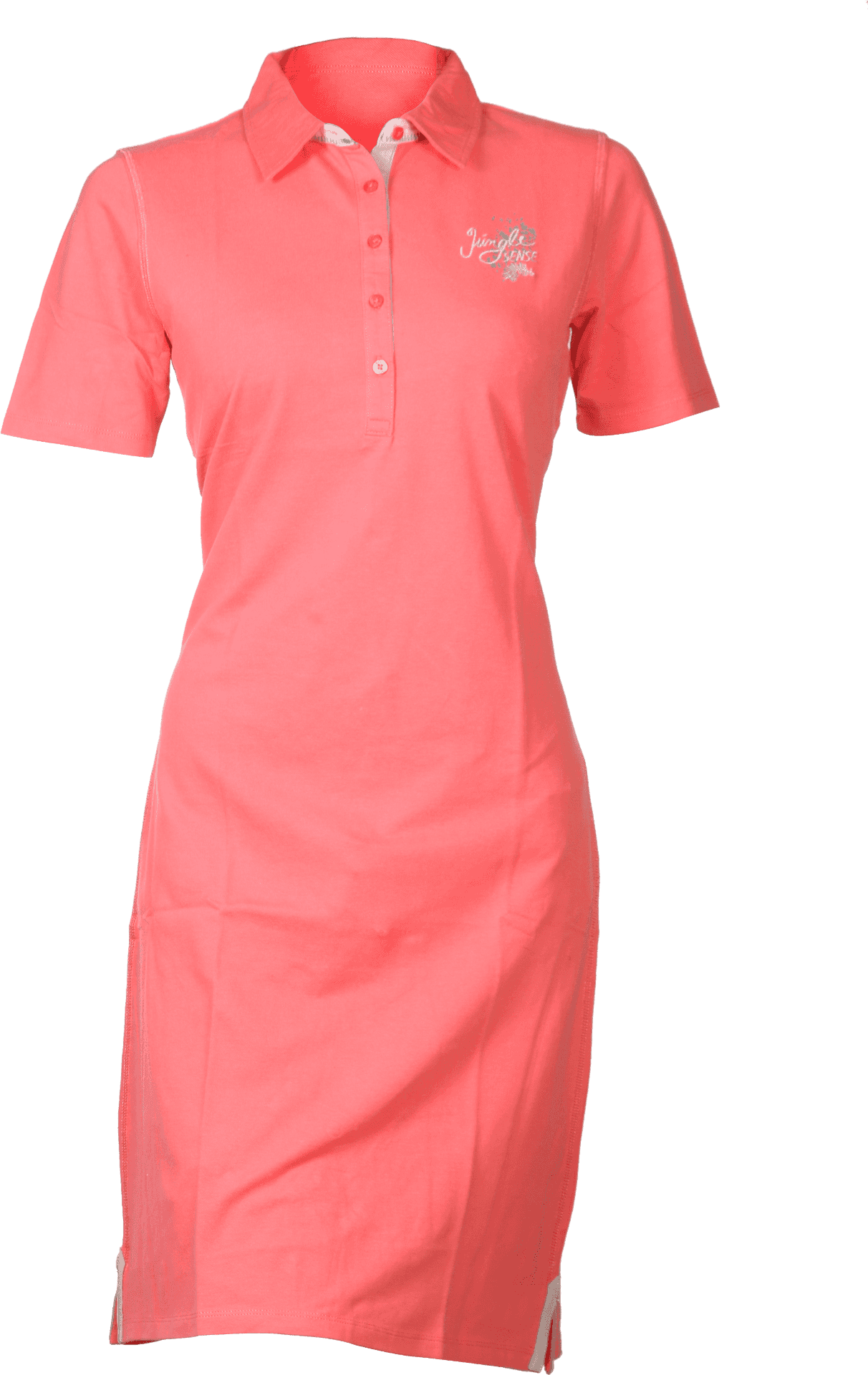 Coral Polo Dress Shirt PNG Image