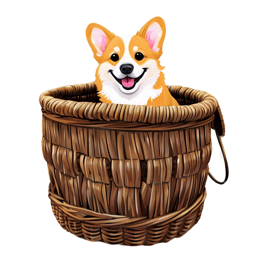 Corgi In Basket Png 50 PNG Image