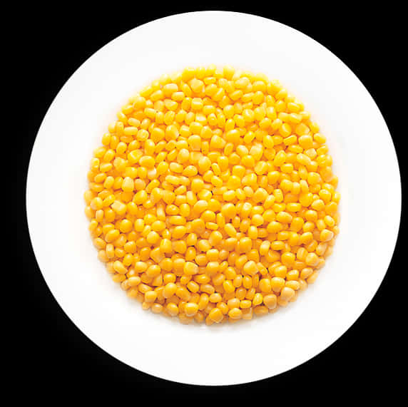 Corn Kernelson White Plate PNG Image