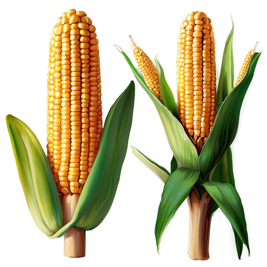 Corn Stalk With Corn Png Plp PNG Image