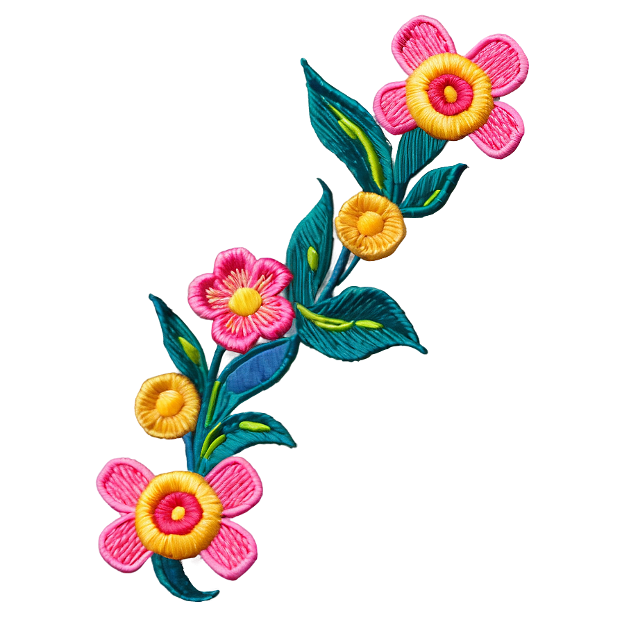 Corner Flower Embroidery Design Png 06272024 PNG Image