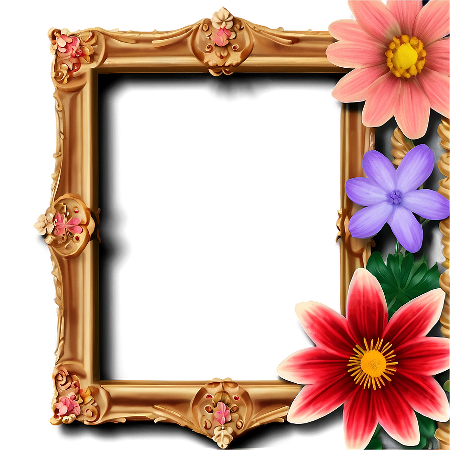 Corner Flower Frame Png Koe12 PNG Image